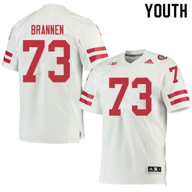 Youth #73 Baylor Brannen Nebraska Cornhuskers College Football Jerseys Sale-White
